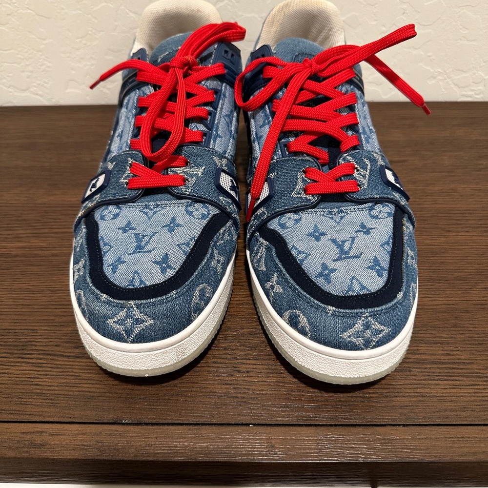 Mens Louis Vuitton denim sneakers